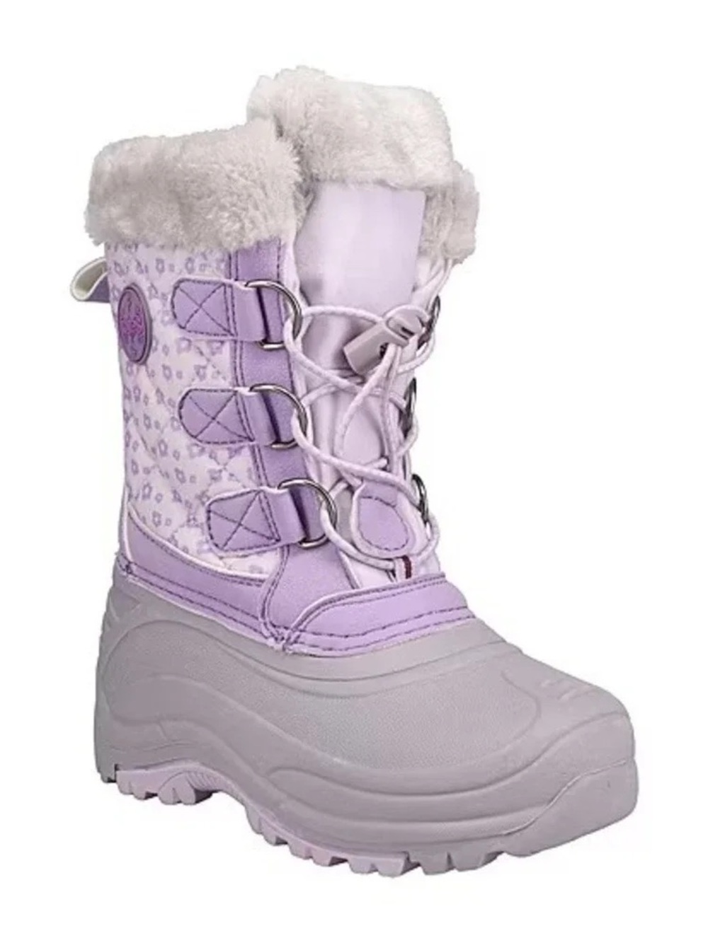 totes Kids Light Purple Faux Fur Snow Boot